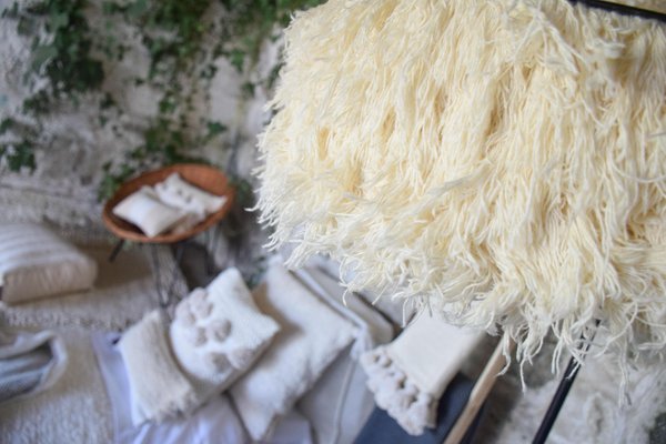 White sale fur lamp