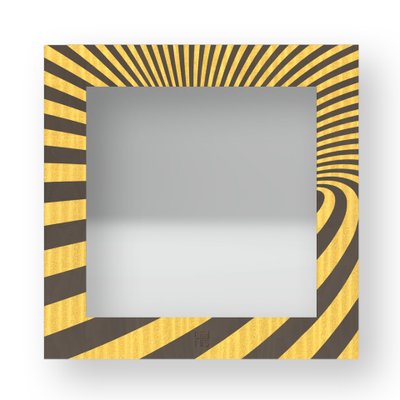 Dolcevita Optical Brown Yellow Inlaid Wood Wall Mirror From Lignis Dolcevita Optical Brown Yellow Inlaid Wood Wall Mirror From Lignis