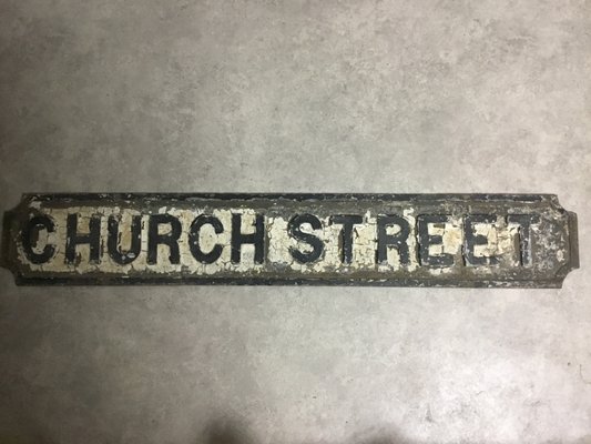 Antique Cast Iron Church Street Sign For At Pamono Antique Cast Iron Church Street Sign