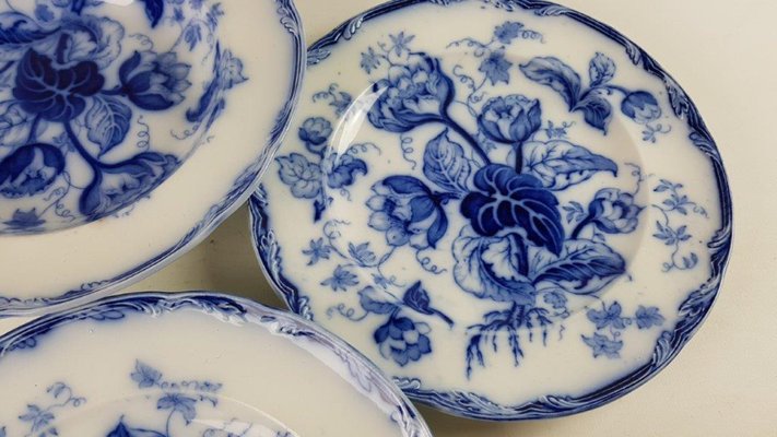 Antiker blauer Wedgwood Dessertteller von Water Nymph bei Pamono kaufen