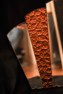 Art Deco Amber Glass Fan Wall Mirror 1920s For Sale At Pamono
