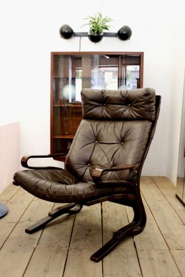 Vintage Scandinavian Leather Lounge Chair By Ingmar Relling For Vintage Scandinavian Leather Lounge Chair By Ingmar Relling 1