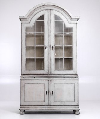 Large Antique Scandinavian Two Part Vitrine Cabinet For Sale At Pamono