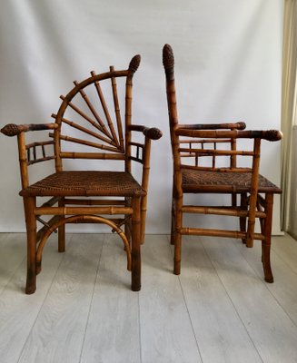 Vintage French Bamboo Chairs 1920s Set Of 2 Vintage French Bamboo Chairs 1920s Set Of 2