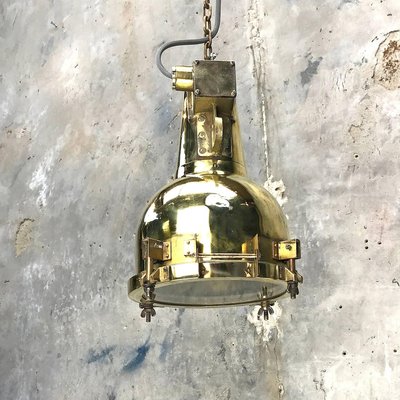 Japanese Brass Marine Nautical Searchlight Pendant Lamp 1972 For