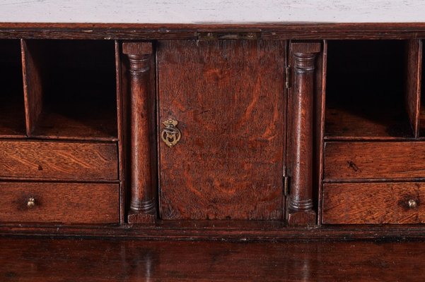Antique Oak Bureau With Original Brass Handles For Sale At Pamono