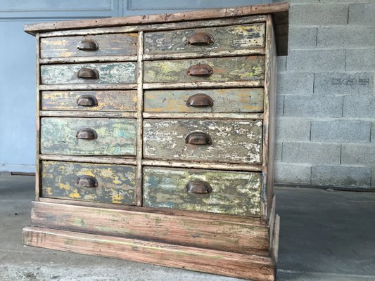 rendering chop Analytical Vintage French Industrial Chest of Drawers for sale at Pamono