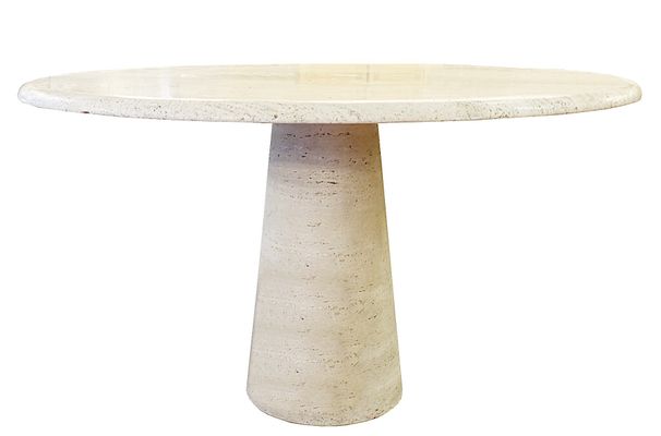 Mesa de comedor vintage redonda de travertino en venta en Pamono Mesa de comedor vintage redonda de travertino en venta en Pamono