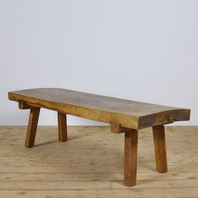 Vintage Oak Butcher S Block Coffee Table Bench 1930s For At Pamono Vintage Oak Butcher S Block Coffee Table Bench