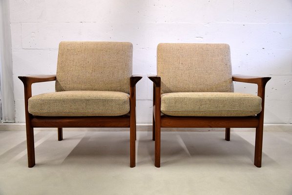Mid Century Teak Lounge Chairs by Sven Ellekaer for Komfort Set