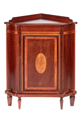 Antique Inlaid Mahogany Corner Cabinet 1890s For Sale At Pamono