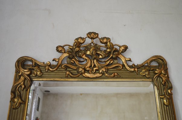 Art Nouveau French Gilt Mantel Mirror 1900s For At Pamono Art Nouveau French Gilt Mantel Mirror