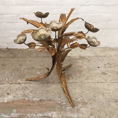 Vintage Gilt Metal And Glass Side Table By Hans Kogl For Sale At Pamono