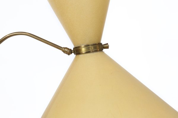 mid century gold floor lamp