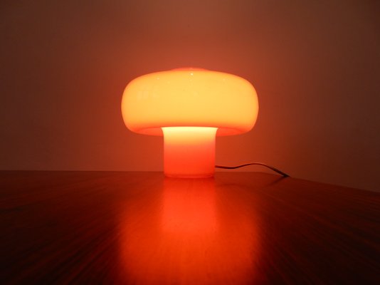 Vintage Orange Glass Table Lamp 1960s