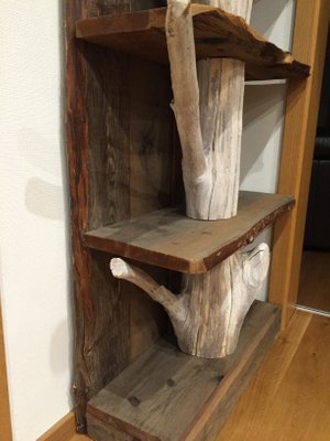 Vintage Driftwood Shelves From Atelier, Large Driftwood Mirror With Shelf