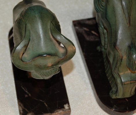 Art Deco Bison Sculptures Set Of 2 For Sale At Pamono