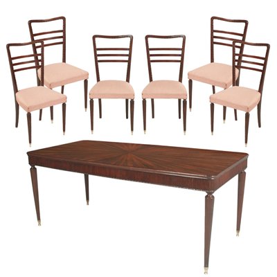 Vintage Mahogany Dining Table 6 Chairs By Paolo Buffa For La Permanente Mobili Cantù Vintage Mahogany Dining Table 6 Chairs By Paolo Buffa For La Permanente Mobili Cantù