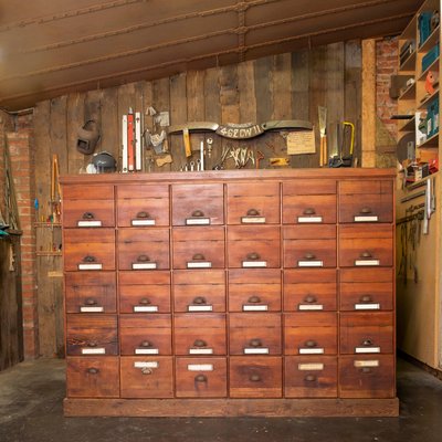 Vintage Pine 30 Drawer Filing Cabinet 1940s For Sale At Pamono