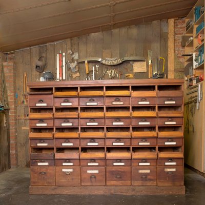 Vintage Pine 30 Drawer Filing Cabinet 1940s For Sale At Pamono