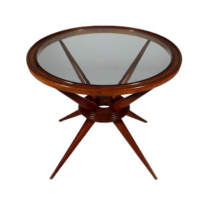 Table Basse En Verre Et Hêtre Teinté Italie 1960s En Vente Sur Pamono
