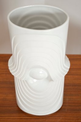 Germany White Mid Century Bisque Porcelain Vase by KPM Bavaria