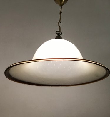 mid century glass pendant light