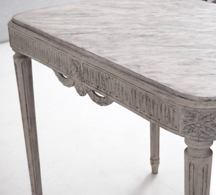 Antique Richly Carved Gustavian Style Console Table With Faux Antique Richly Carved Gustavian Style