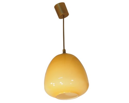 Vintage Amber Glass Pendant Lamp By Paolo Venini