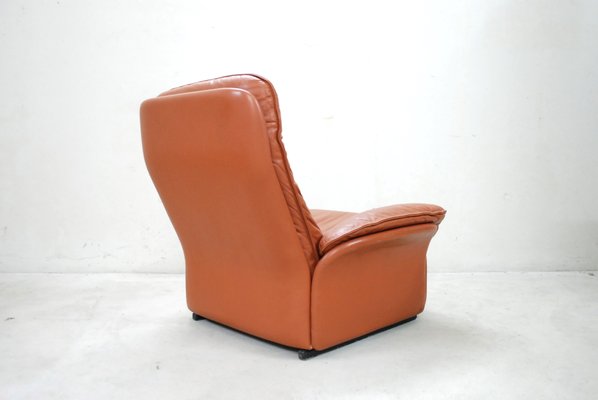 Vintage Ds 49 Cognac Leather Lounge, Small Leather Club Chair With Ottoman