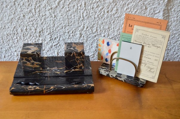 Art Deco Marble Desk Set 1920s For At Pamono Art Deco Marble Desk Set 1920s For