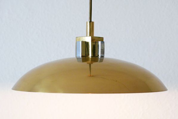 mid century brass pendant light