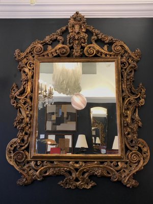 Large 19th Century Rococo Carved Wall Mirror