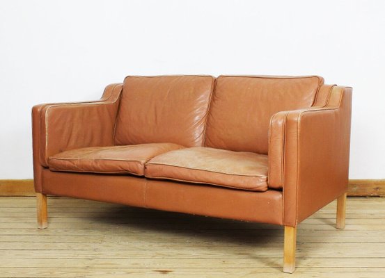 Vintage Danish Aniline Leather Teak Sofa From Stoby For Sale At