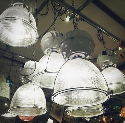 Vintage industrial shop glass