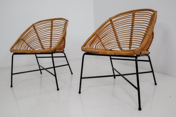 Mid Century Rattan Wicker Iron Patio Chair 1960s For At Pamono Mid Century Rattan Wicker Iron Patio Chair 1960s 3