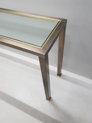Vintage Industrial Brushed Steel Gilt Console Table From Belgo Chrom 1980s For Sale At Pamono