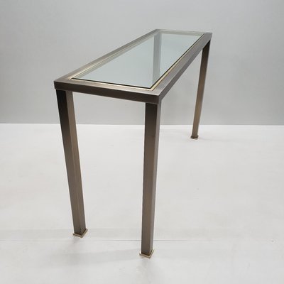 Vintage Industrial Brushed Steel Gilt Console Table From Belgo Chrom 1980s For Sale At Pamono