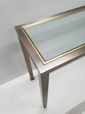 Vintage Industrial Brushed Steel Gilt Console Table From Belgo Chrom 1980s For Sale At Pamono