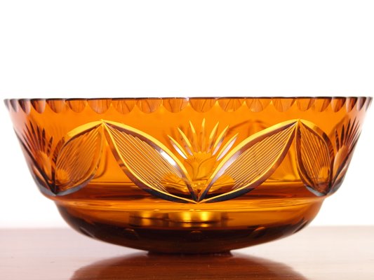 Gift European Design Bohemia Czech Crystal Glass Bowl VASE  7 Desert Fruits Bowl Home Decor Amber color