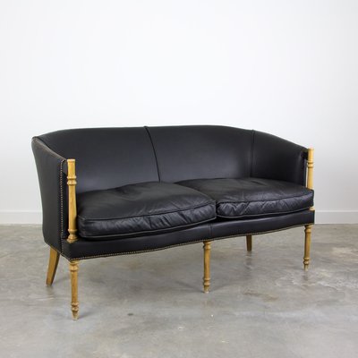 Black Leather Sofa 1950s Black Leather Sofa 1950s