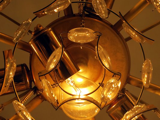 Large Gilt Brass And Glass Chandelier | Люстра Large Gilt Brass And Glass Chandelier | Люстра