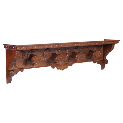Appendiabiti da parete in legno riciclato Vintage 70, con mensola, 70 x 27 x 11 cm (L x A x P), stile rustico
