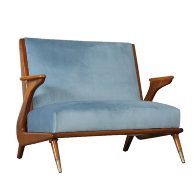 Stained Wood Br Two Seater Sofa 1950s Stained Wood Br Two Seater Sofa 1950s