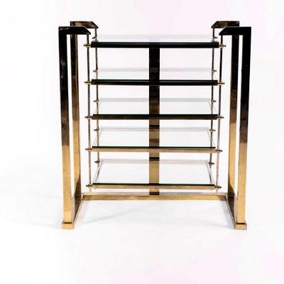 Brass And Glass Shelving Unit 1970s For At Pamono Brass And Glass Shelving Unit 1970s 3