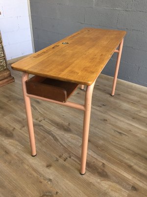 Vintage Wood Metal School Desk 1970s For Sale At Pamono