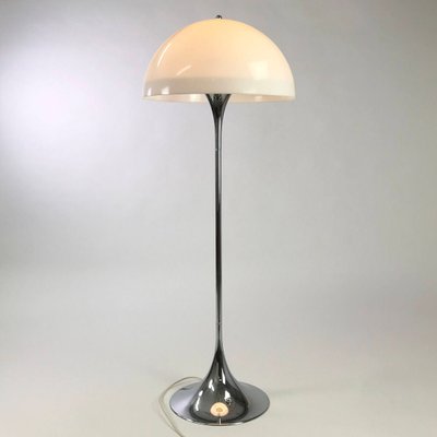 Mid Century Chrome Space Age Panthella Floor Lamp By Verner Panton