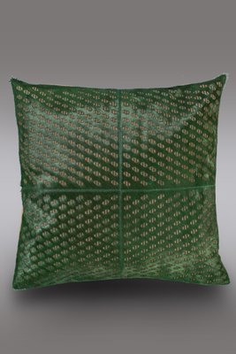green patterned cushion