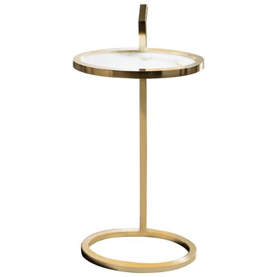 Manhattan Martini Table in Polished Brass Plated Metal Marble by Casa Botelho