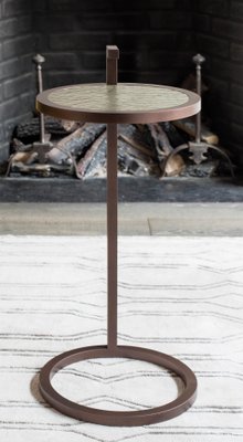 Kangaroo Martini Table in Powder Coated Steel with Cracked Gesso Surface by Casa Botelho